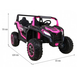 Buggy ATV Racing dla 2 dzieci Różowy + Napęd 4x4 + Pilot + Wolny Start + MP3 LED