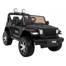 Jeep Wrangler Rubicon terenowy na akumulator dla dzieci Czarny + Pilot + 4x4