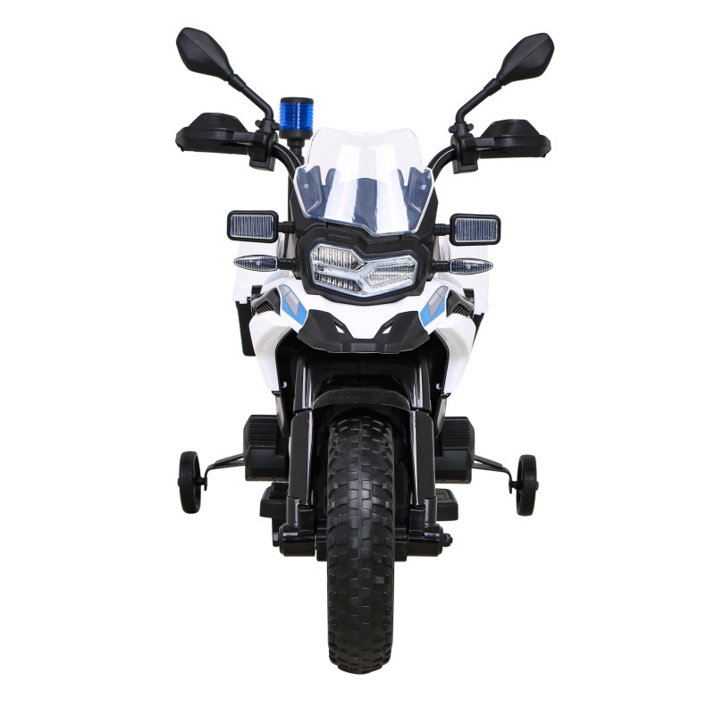 Motor Policyjny BMW F850 GS na akumulator dla dzieci + Kółka pomocnicze + Syrena + Światła + 2 Kufry + Wolny Start
