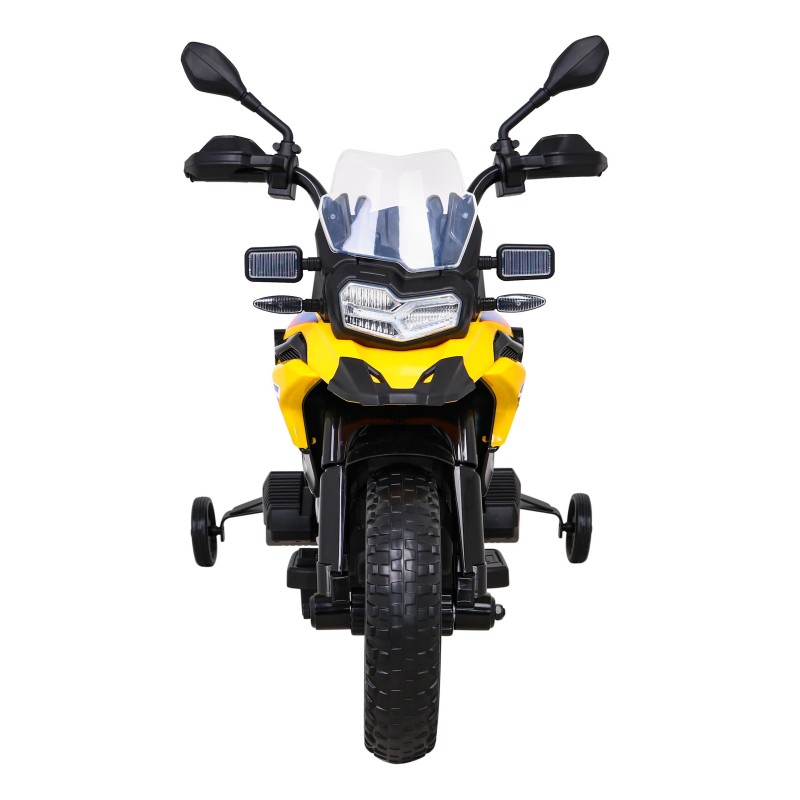 Motor BMW F850 GS na akumulator dla dzieci Żółty + Kółka pomocnicze + Audio LED + Wolny Start + EVA