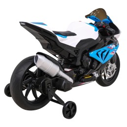 Motor BMW HP4 na akumulator dla dzieci Niebieski + Pomocnicze kółka + Wolny Start + EVA + MP3 LED