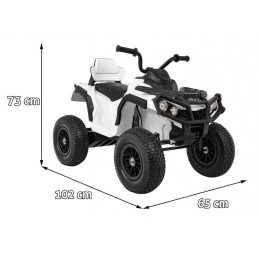 Quad ATV Air na akumulator dla dzieci Biały + Koła pompowane + Radio MP3 + Wolny Start