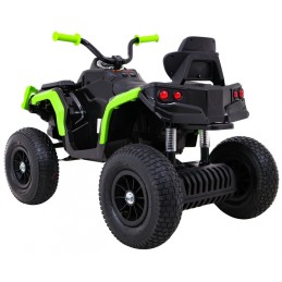 Quad ATV Air na akumulator dla dzieci Czarno-zielony + Koła pompowane + Radio MP3 + Wolny Start