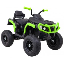 Quad ATV Air na akumulator dla dzieci Czarno-zielony + Koła pompowane + Radio MP3 + Wolny Start